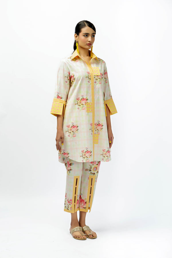 Roses Sleeve + Multi Slit Pants