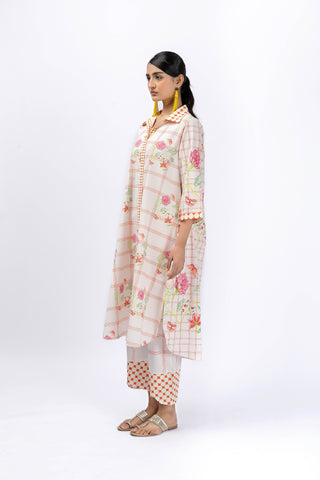 Chintz Long shirt +tulip pant set
