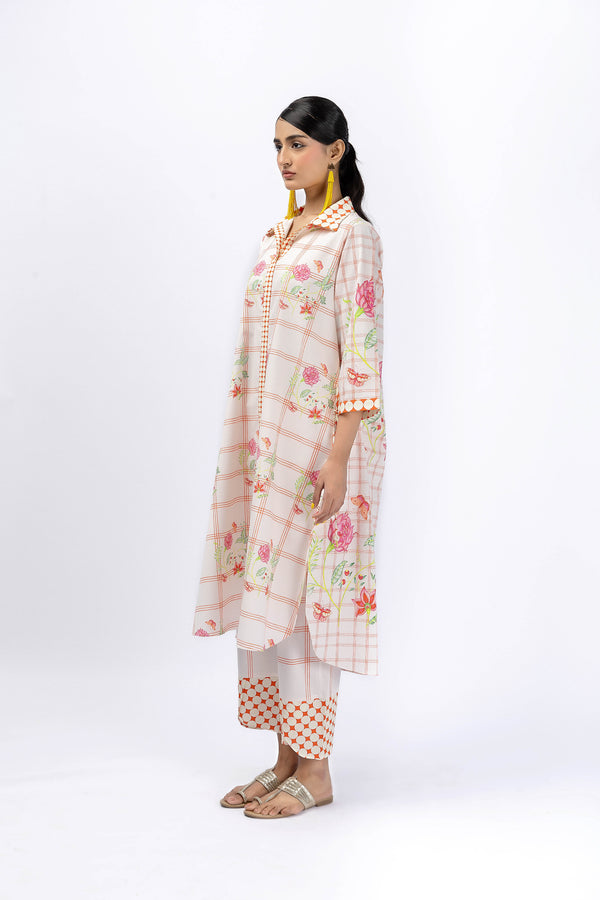 Chintz Long shirt +tulip pant set