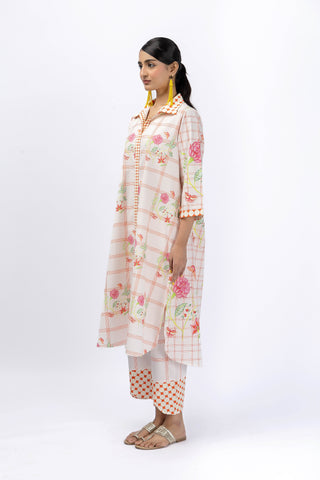 Chintz Long shirt +tulip pant set