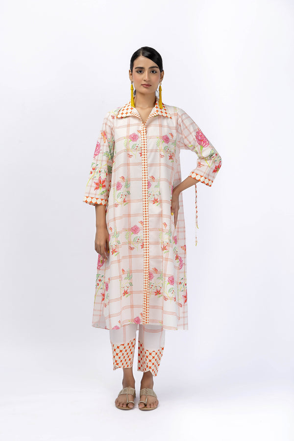 Chintz Long shirt +tulip pant set