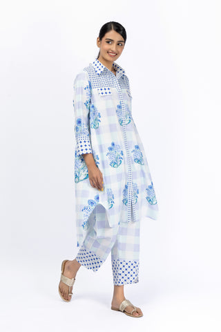 Roses Blue Safari Shirt + Tulip Pants