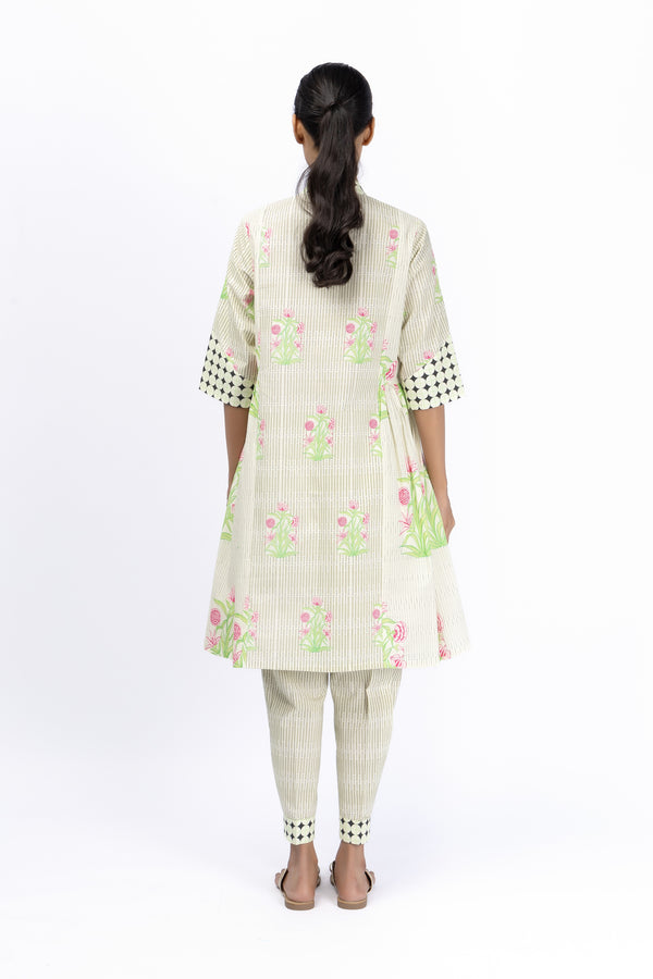 Roses Booti Flare Shirt + Pleat Pant Set