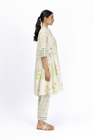 Roses Booti Flare Shirt + Pleat Pant Set