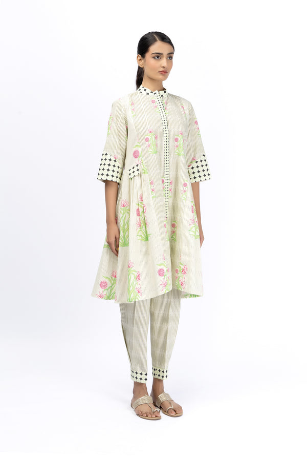 Roses Booti Flare Shirt + Pleat Pant Set