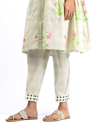 Roses Booti Flare Shirt + Pleat Pant Set