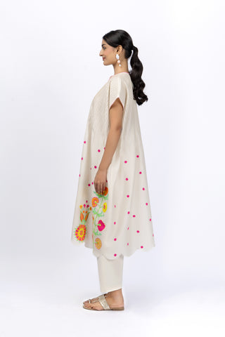 Marigold Festive Kaftan Embroidered Top + Pant