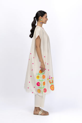 Marigold Festive Kaftan Embroidered Top + Pant