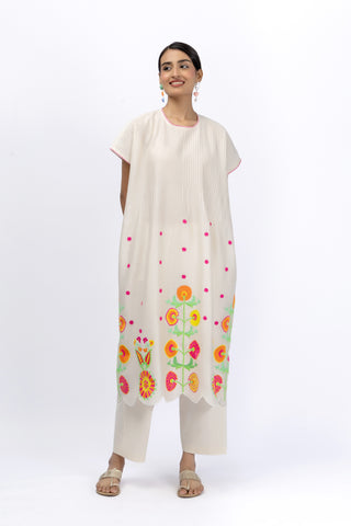Marigold Festive Kaftan Embroidered Top + Pant