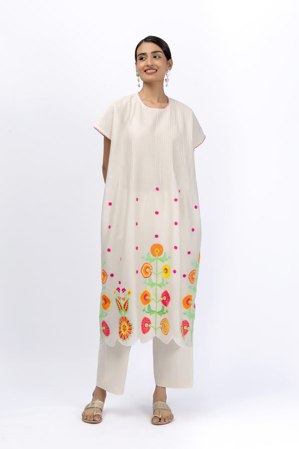 Marigold Festive Kaftan Embroidered Top + Pant