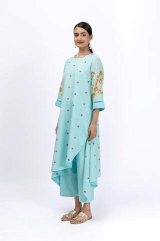 Marigold Festive Asymmetric Shirt + Pant Set