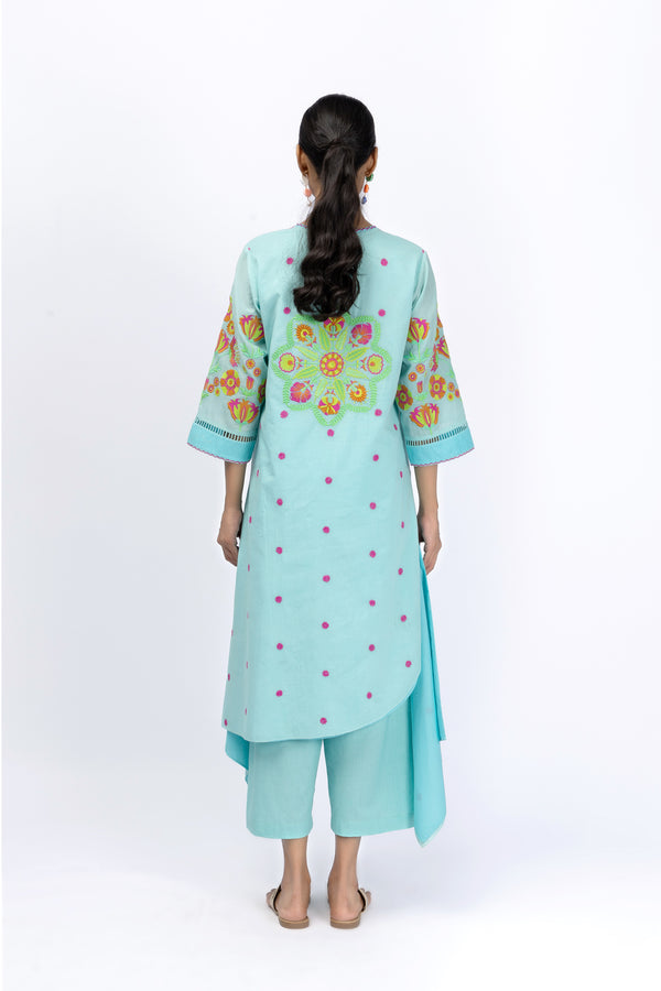 Marigold Festive Asymmetric Shirt + Pant Set