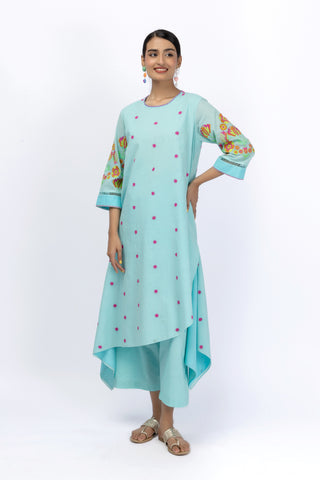 Marigold Festive Asymmetric Shirt + Pant Set