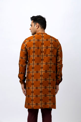 Chocolate Checks Kurta Set
