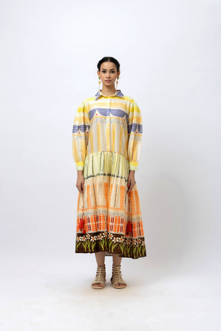 Handpainted vintage shirt dress