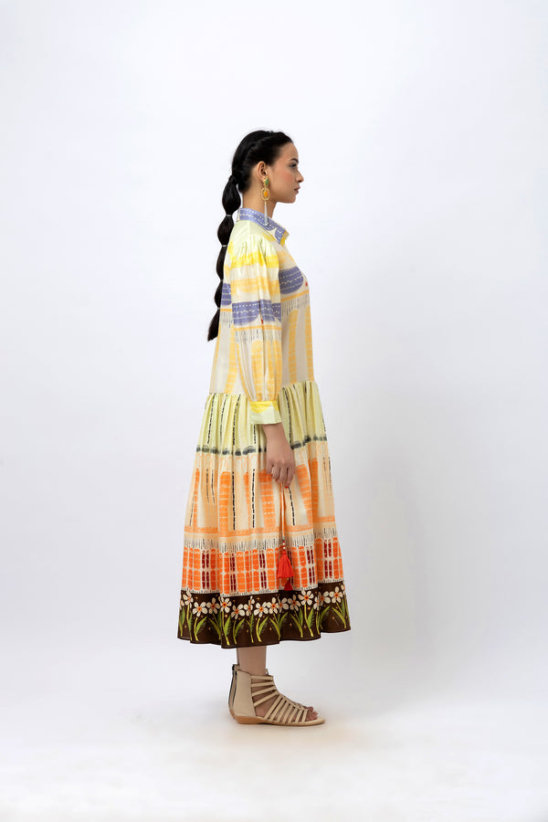 Handpainted vintage shirt dress