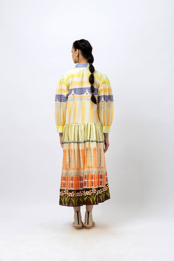 Handpainted vintage shirt dress