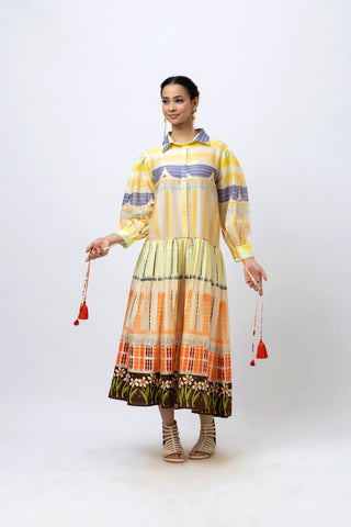Handpainted vintage shirt dress