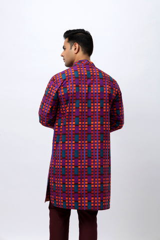 Jamun Checks Kurta Set