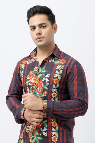 Pixel Flowers Men Shirt