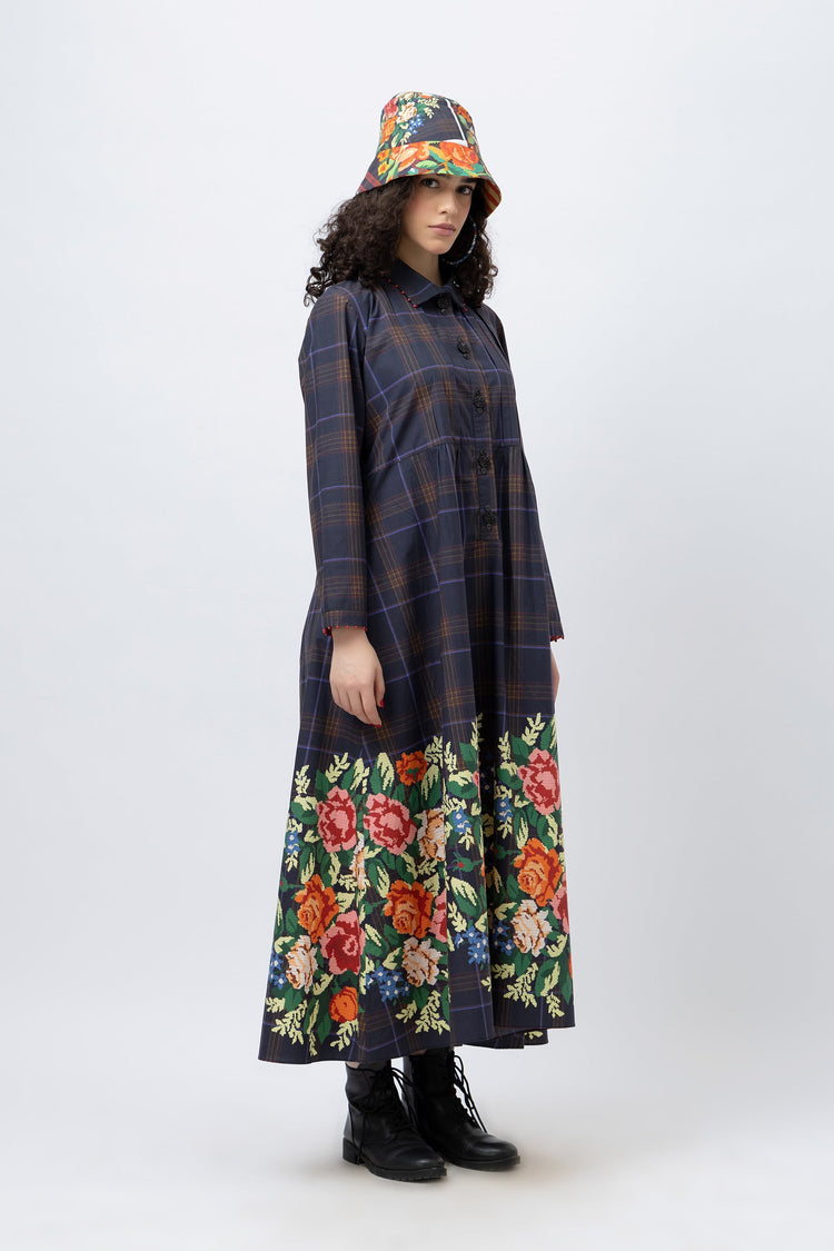 Pixel Maxi Tartan Dress
