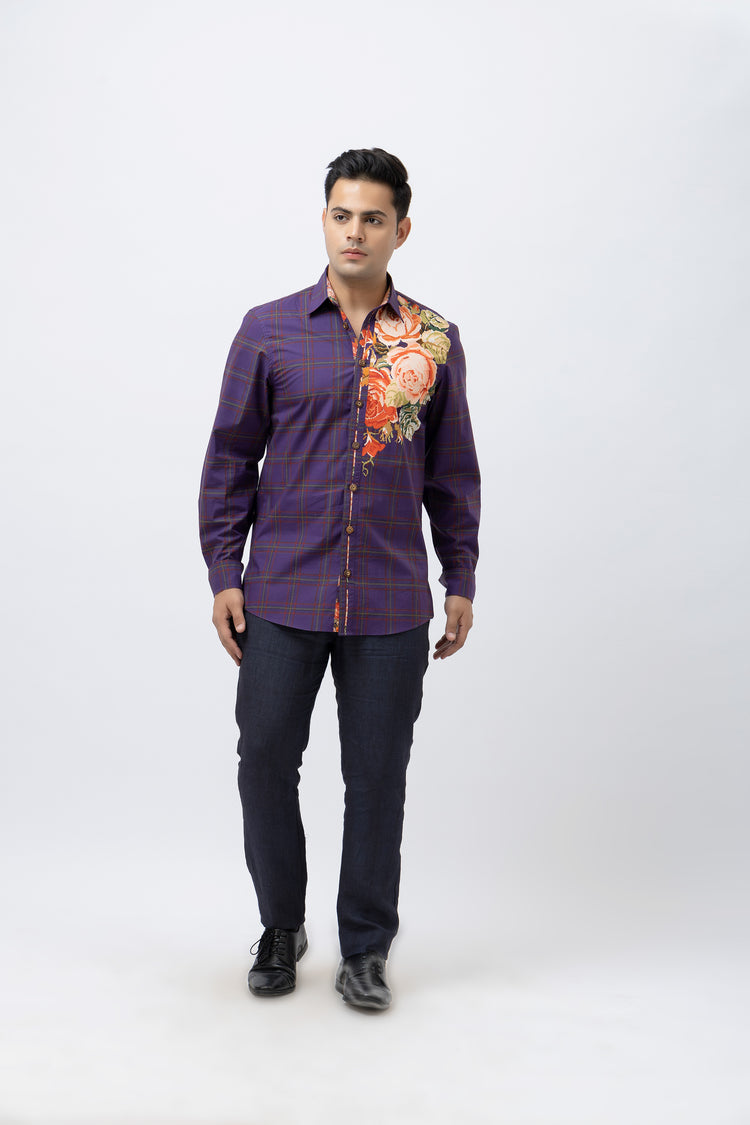 Pixel Tartan Men Shirt