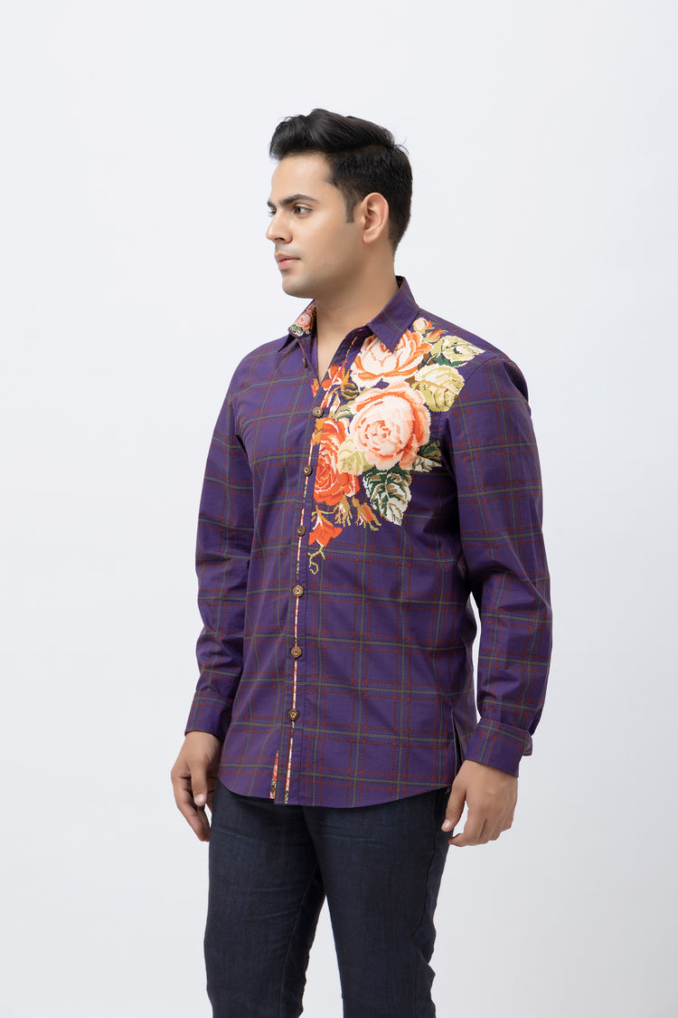 Pixel Tartan Men Shirt