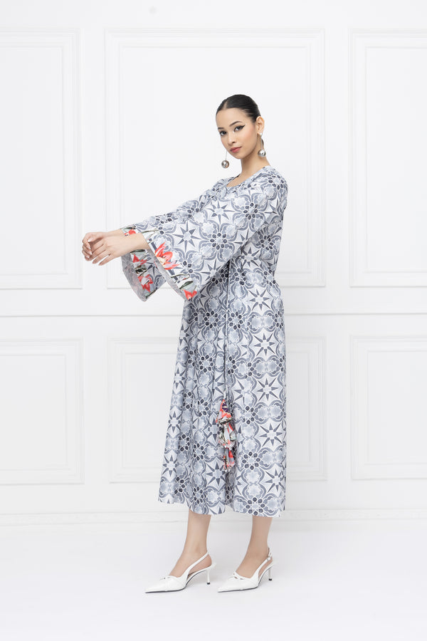 Black Rose Wrap Midi Dress