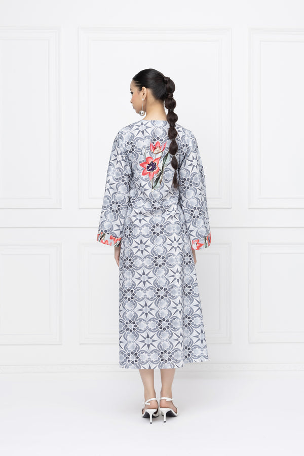 Black Rose Wrap Midi Dress