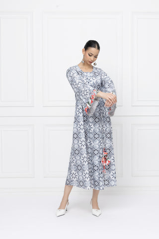 Black Rose Wrap Midi Dress