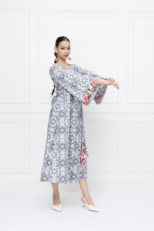 Black Rose Wrap Midi Dress