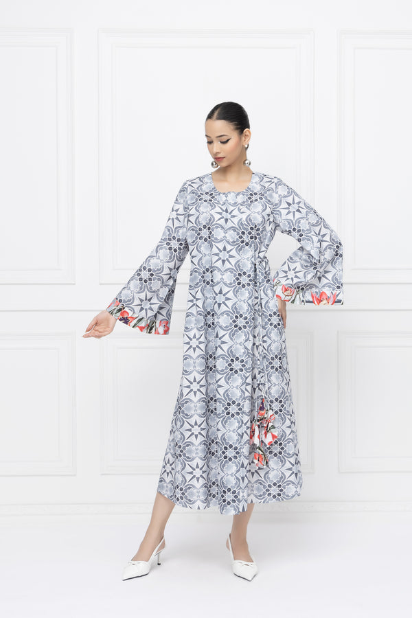 Black Rose Wrap Midi Dress