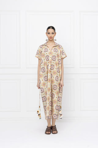 Floral Circles Kaftan Dress