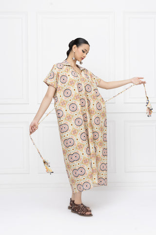 Floral Circles Kaftan Dress