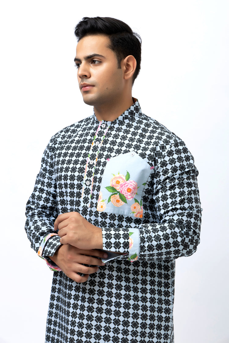 Blocks Kurta Set