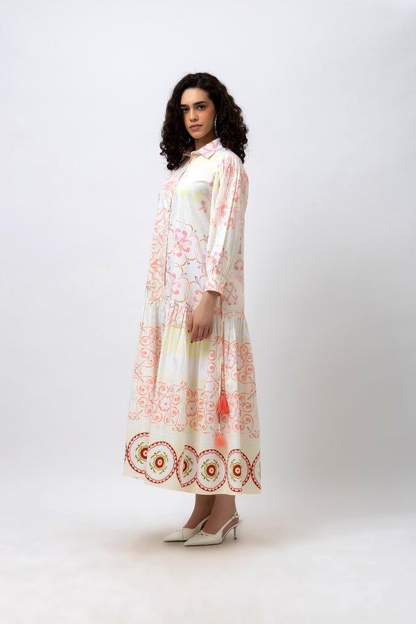 Persian Tile Pastel Maxi Dress