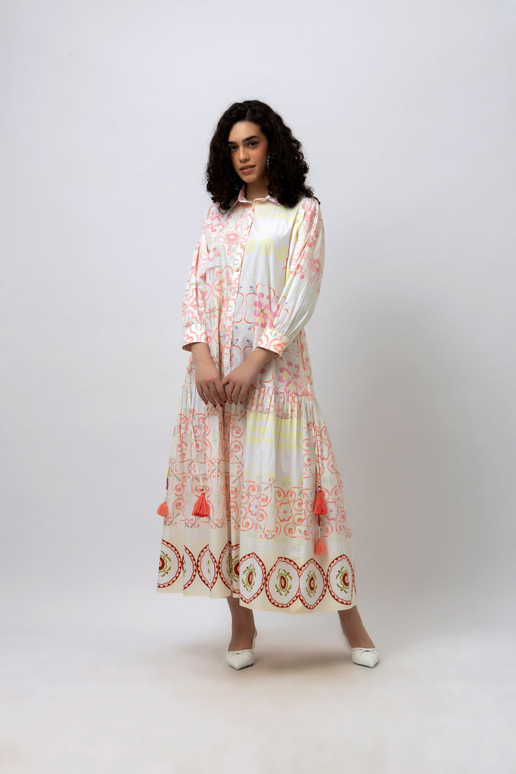 Persian Tile Pastel Maxi Dress