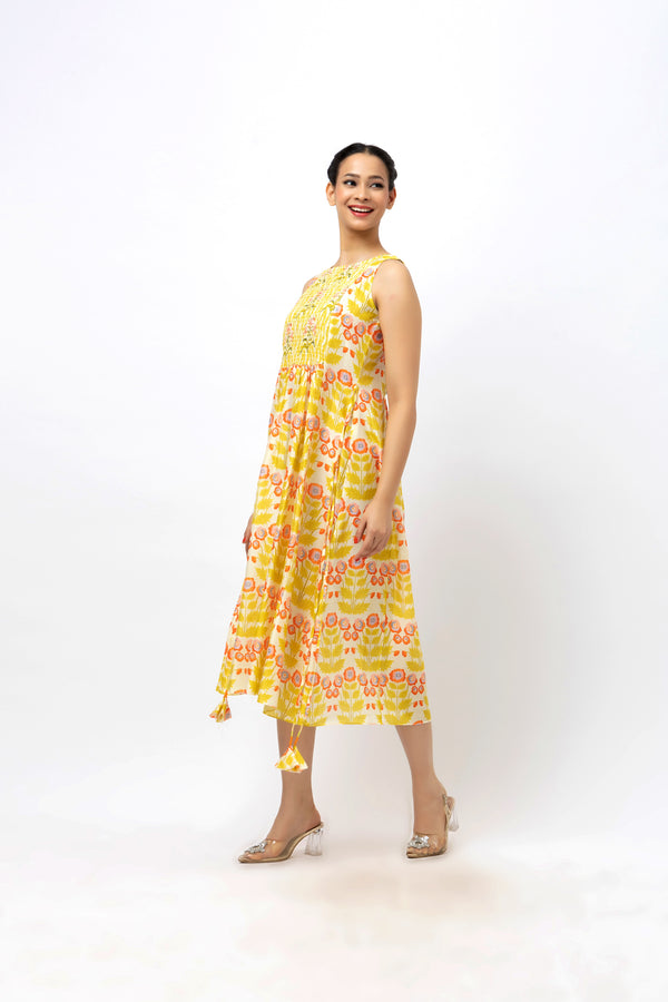 Summer Smocked Midi Dress