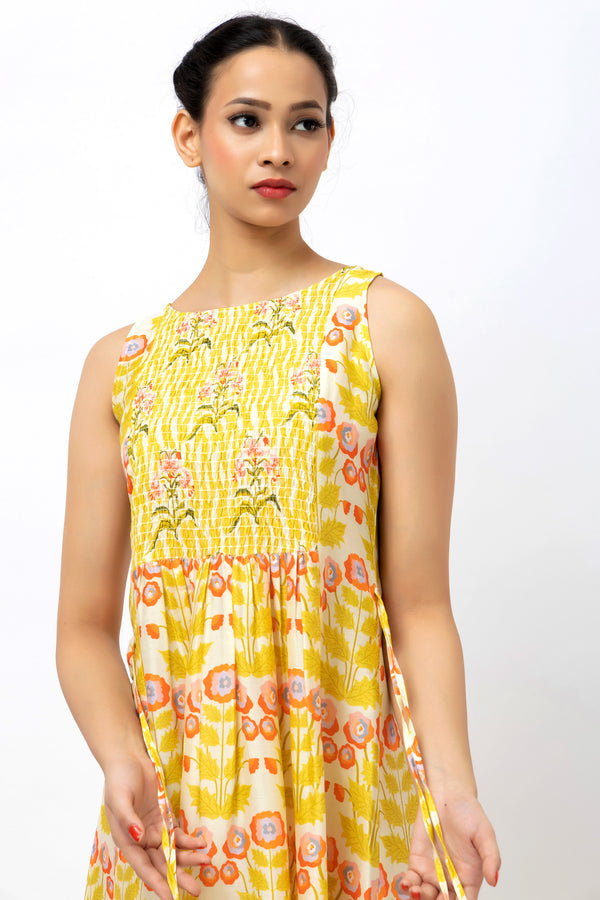 Summer Smocked Midi Dress