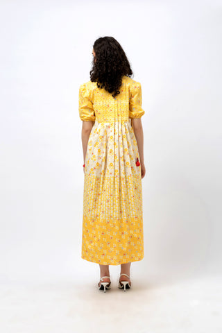 Great Fit -Summer Lemonade multi pleat dress.