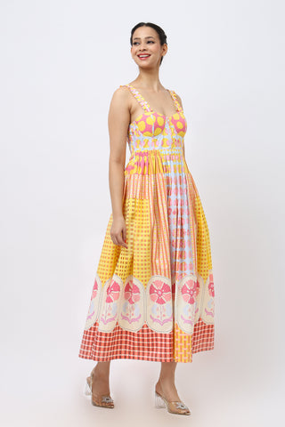 Carnation Bloom Corset Dress