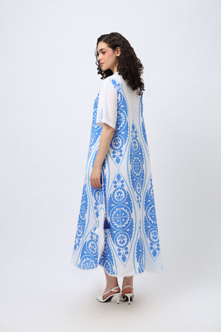 Blue & White Cotton Dress