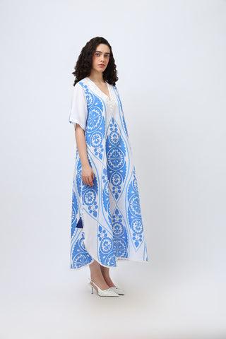 Blue & White Cotton Dress