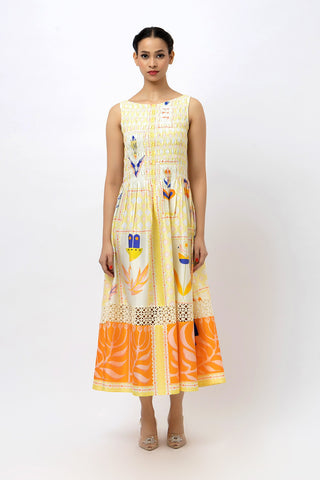 Smocked Suzni Lace Maxi Dress