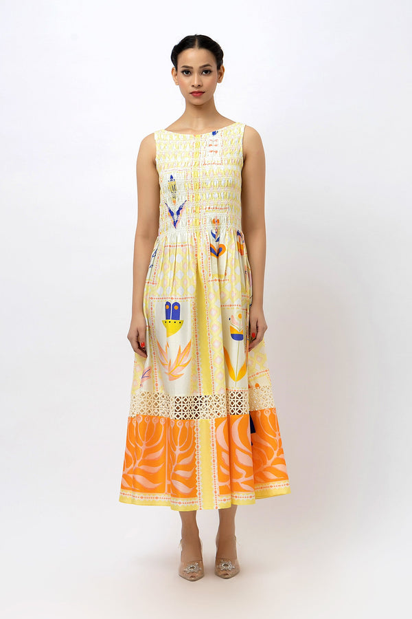 Smocked Suzni Lace Maxi Dress