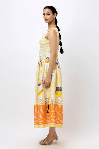 Smocked Suzni Lace Maxi Dress