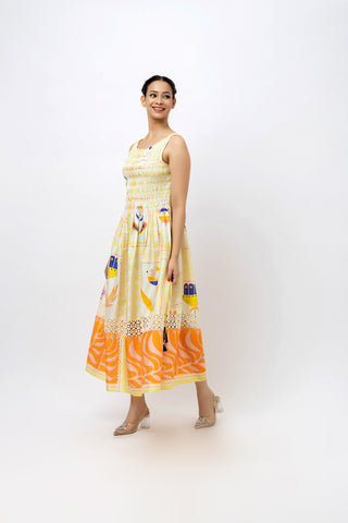 Smocked Suzni Lace Maxi Dress