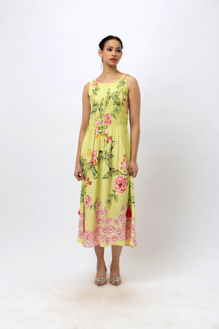 Fresh Bloom Smocked Crepe Dress