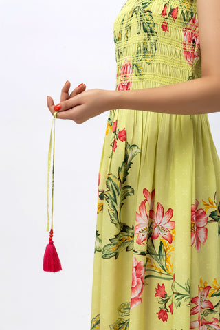 Fresh Bloom Smocked Crepe Dress