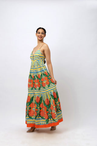 Tie-Up Sunflower Breeze Dress